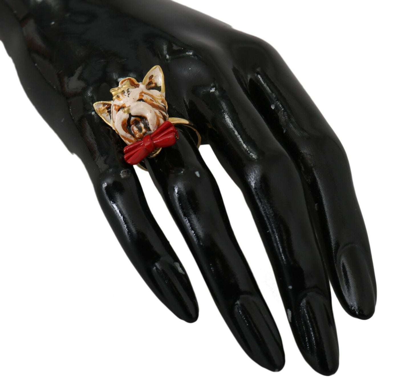 - Elegant Canine-Inspired Gold Tone Ring