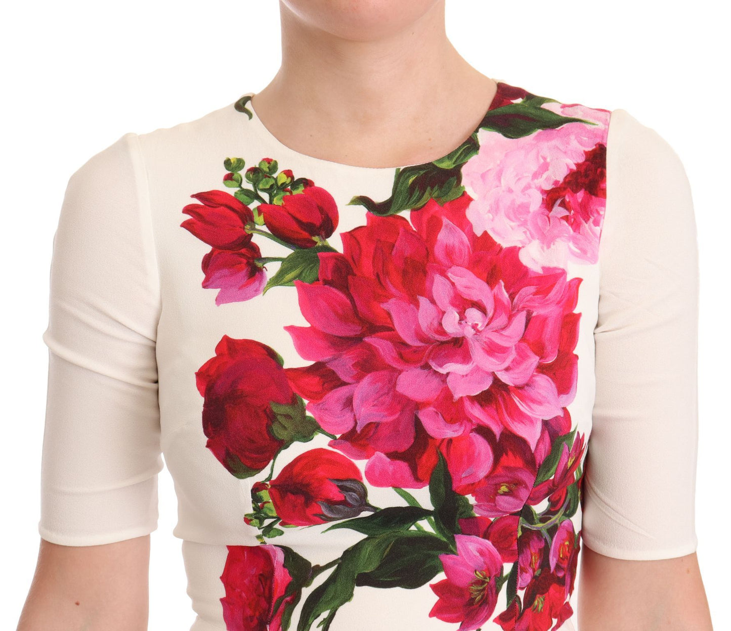 - Elegant Floral Midi Bodycon Dress