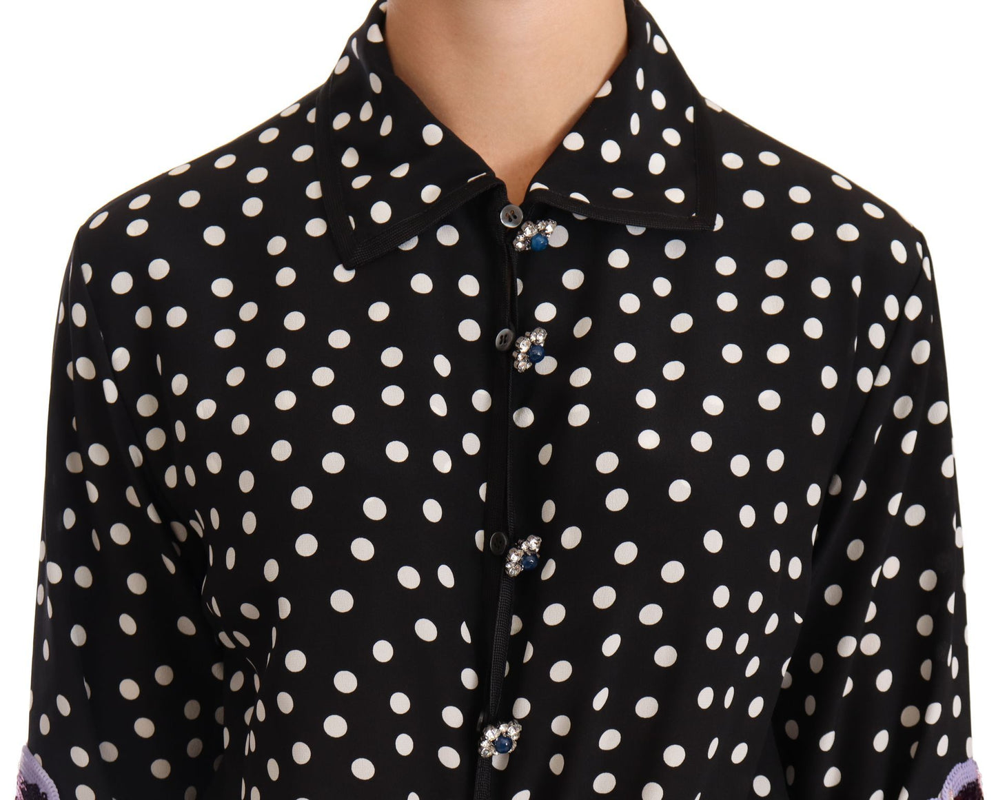 - Elegant Silk Polka Dot Sequin Midi Dress