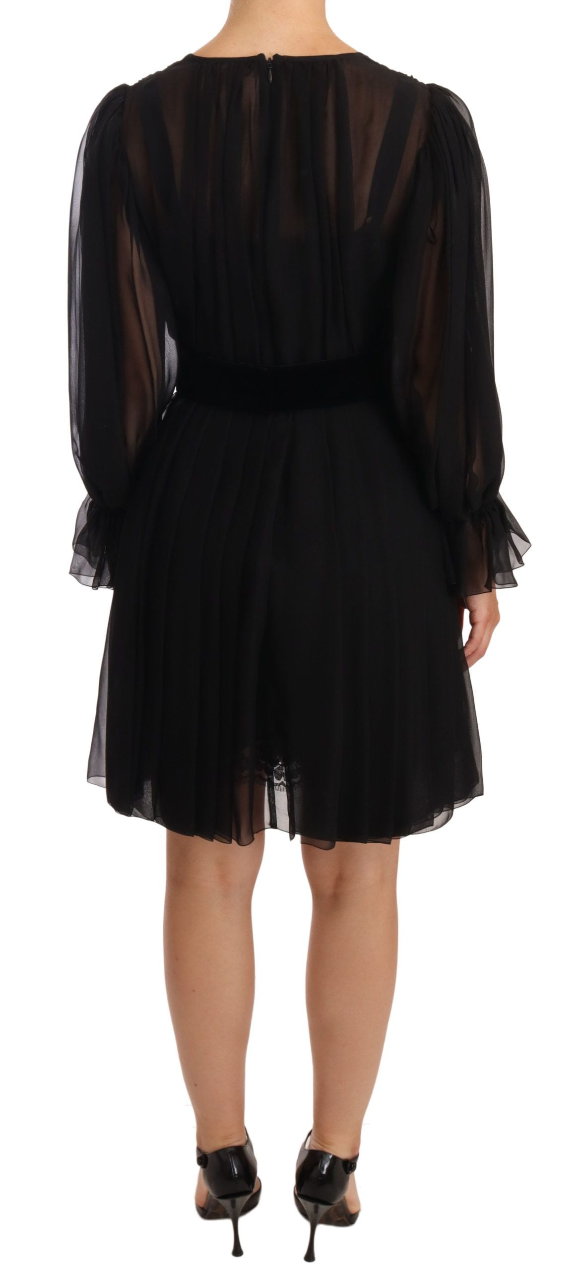 - Elegant V-Neck Silk Blend Mini Dress