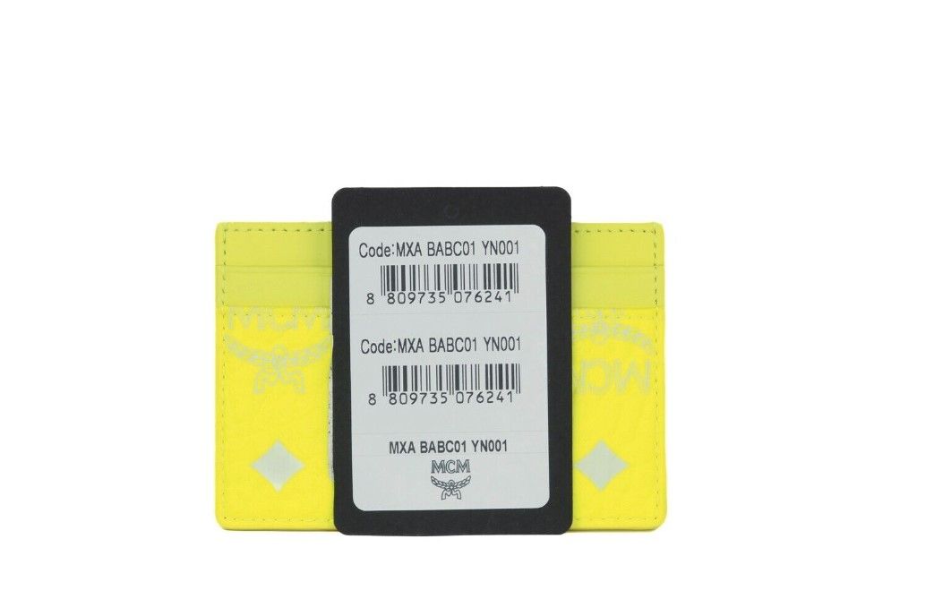 - Spectrum Diamond Mini Neon Yellow Visetos Leather Card Case Holder Wallet