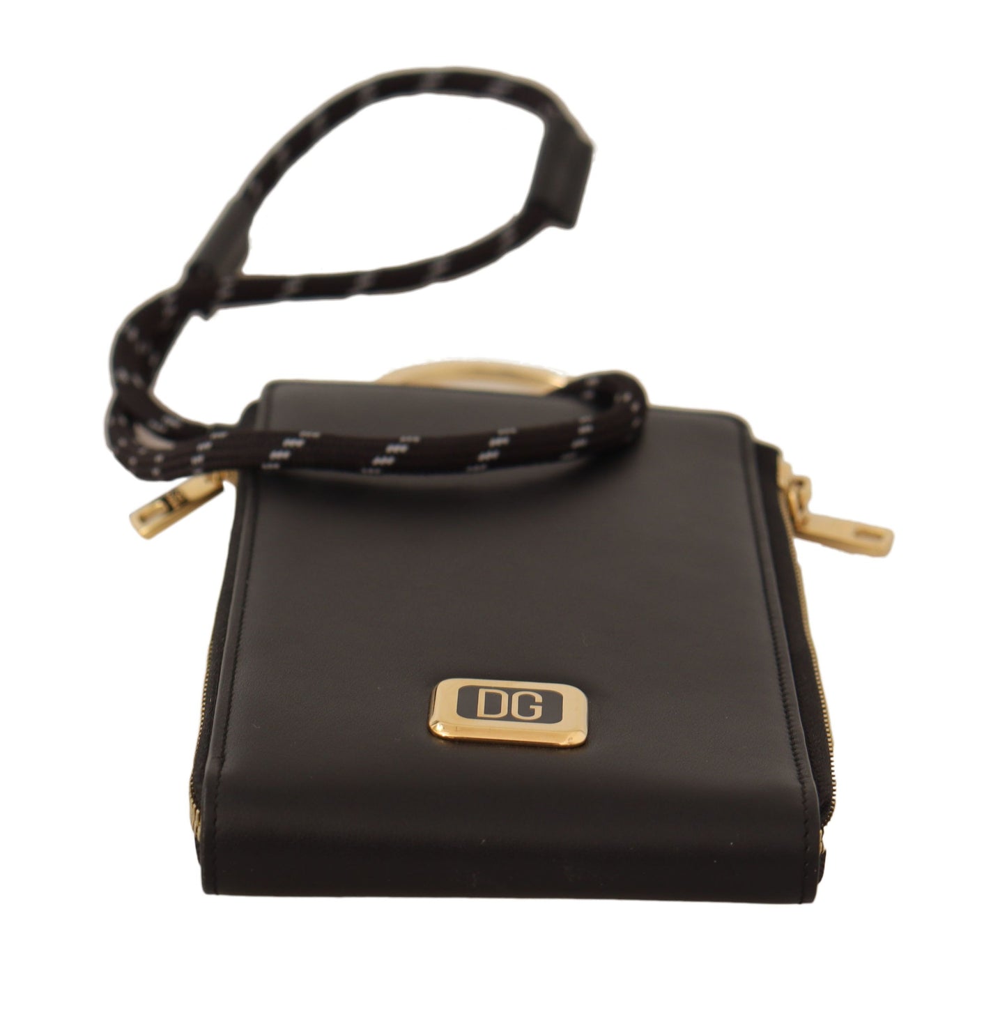 - Elegant Black Leather Strapped Wallet