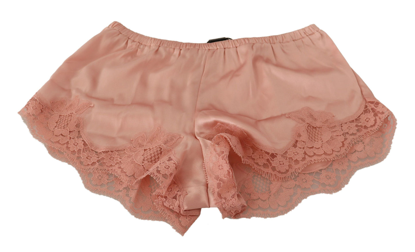 - Elegant Powder Pink Silk Lace Lingerie Shorts