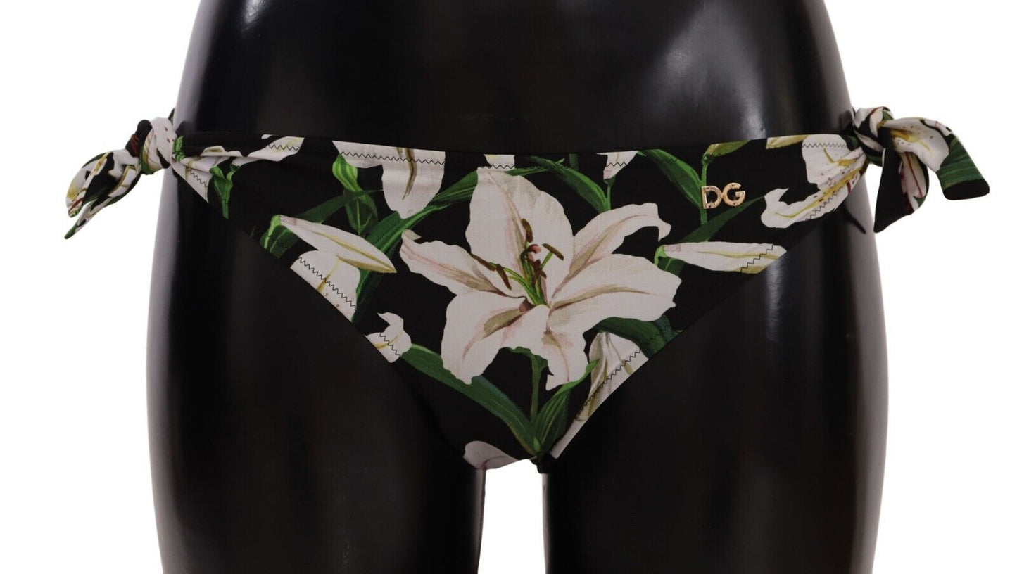 - Elegant Lily-Print Bikini Bottom