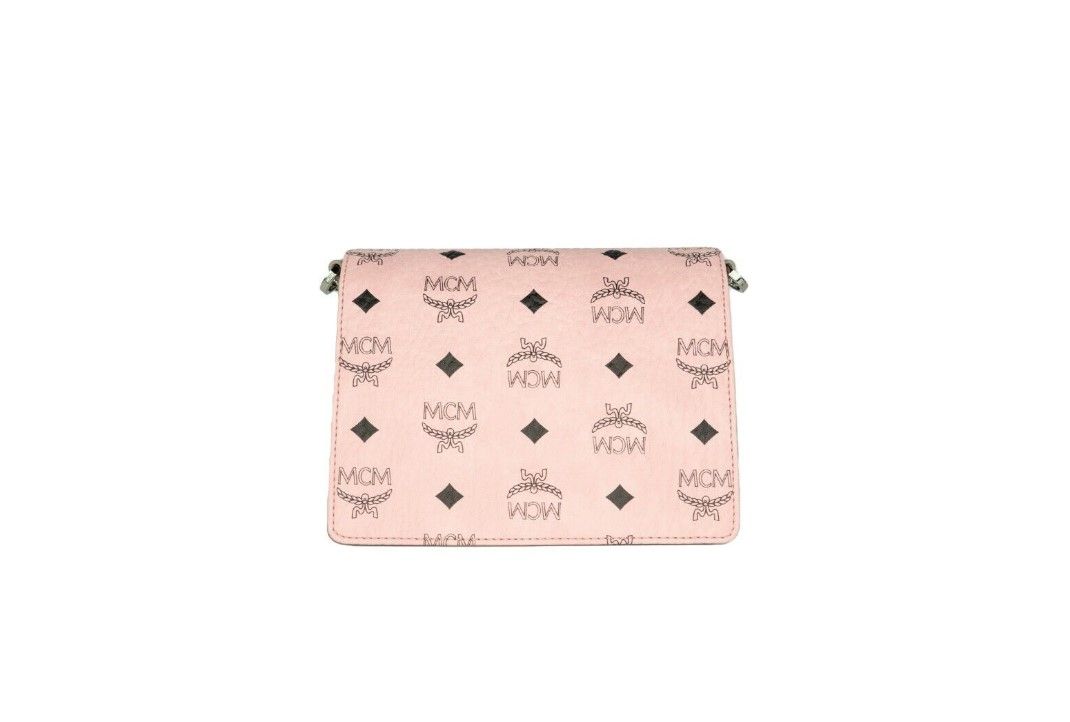 - Signature Soft Pink Diamond Logo Leather Mini Flap Lock Crossbody Handbag