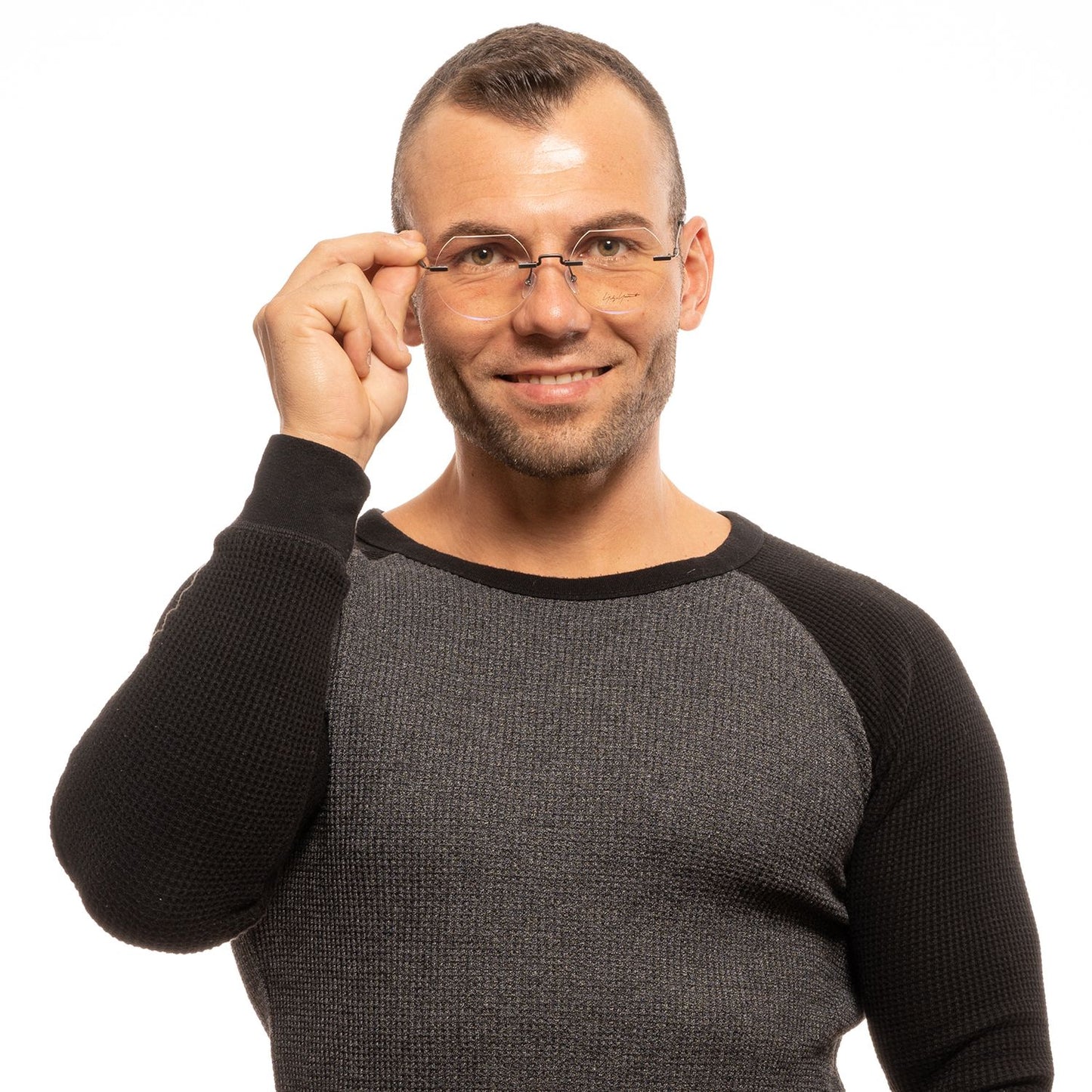 Yohji Yamamoto Men’s Optical Frames – Grey Rimless Design