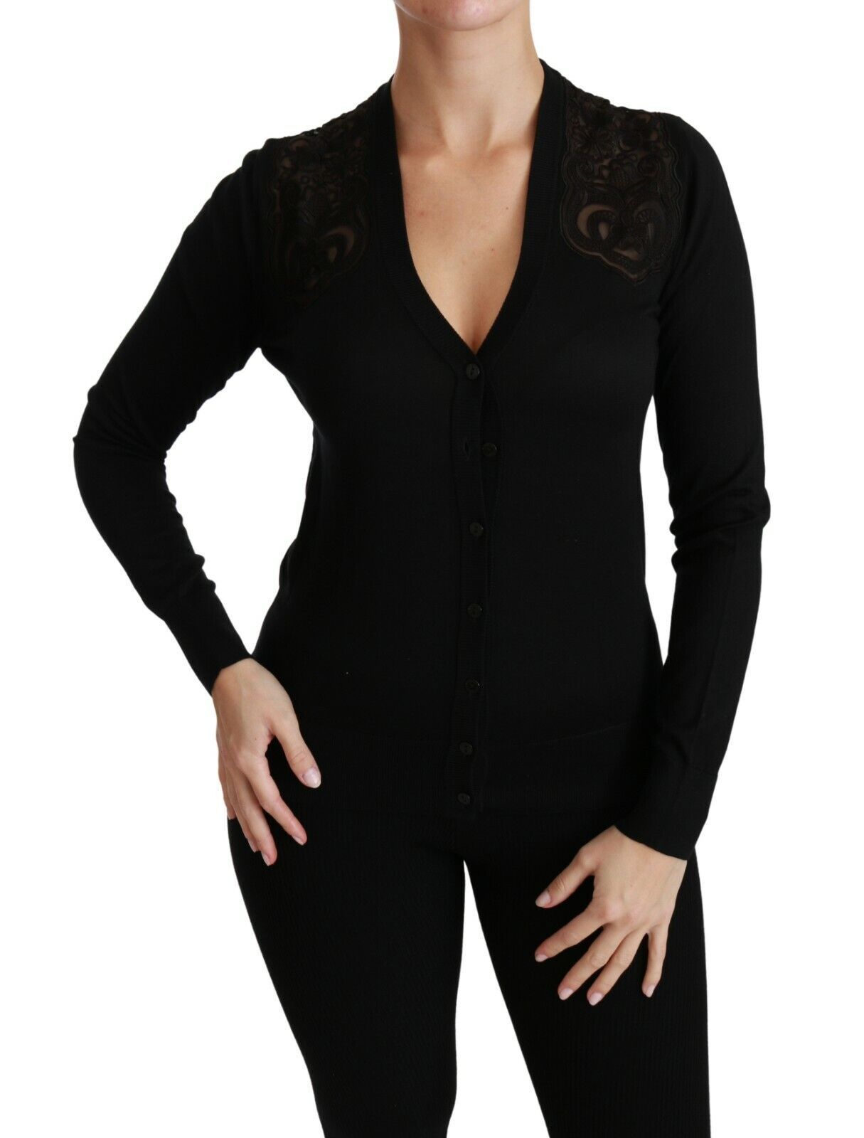 Alluring Silk Blend Lace Cardigan by Dolce & Gabbana