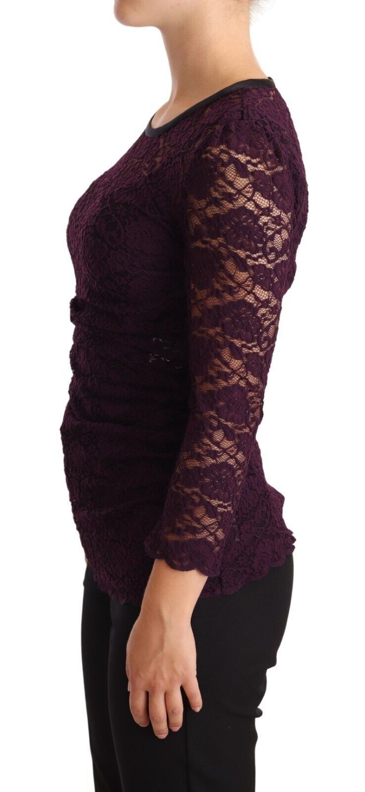 - Elegant Sheer Lace Long Sleeve Blouse