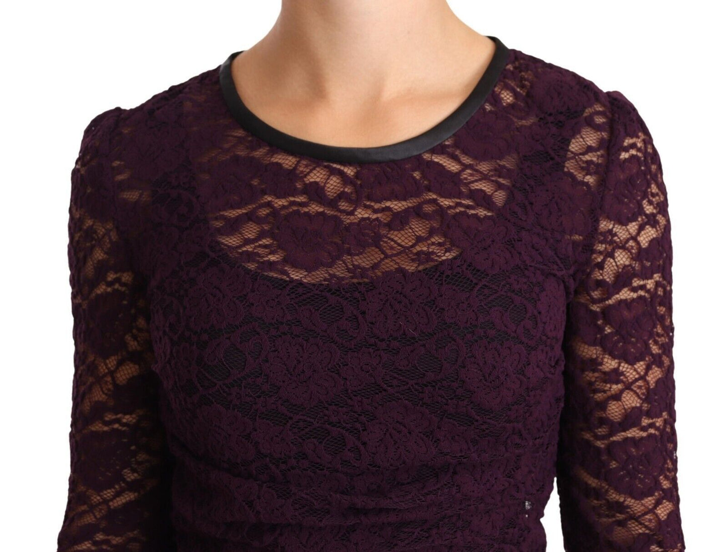 - Elegant Sheer Lace Long Sleeve Blouse