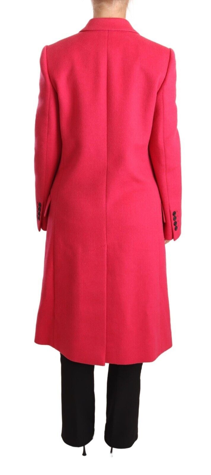 - Elegant Pink Wool-Cashmere Coat