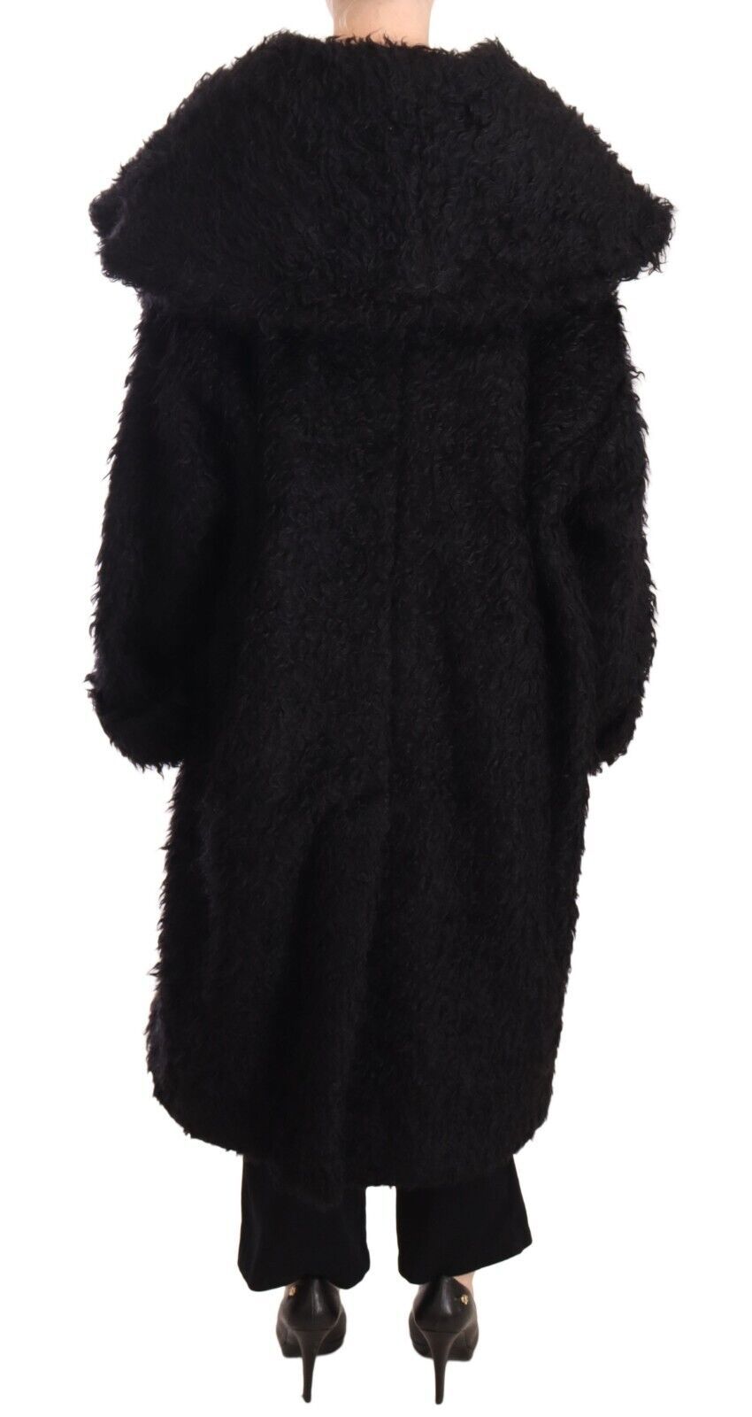 - Sleek Runway Fur Cape Trench Jacket