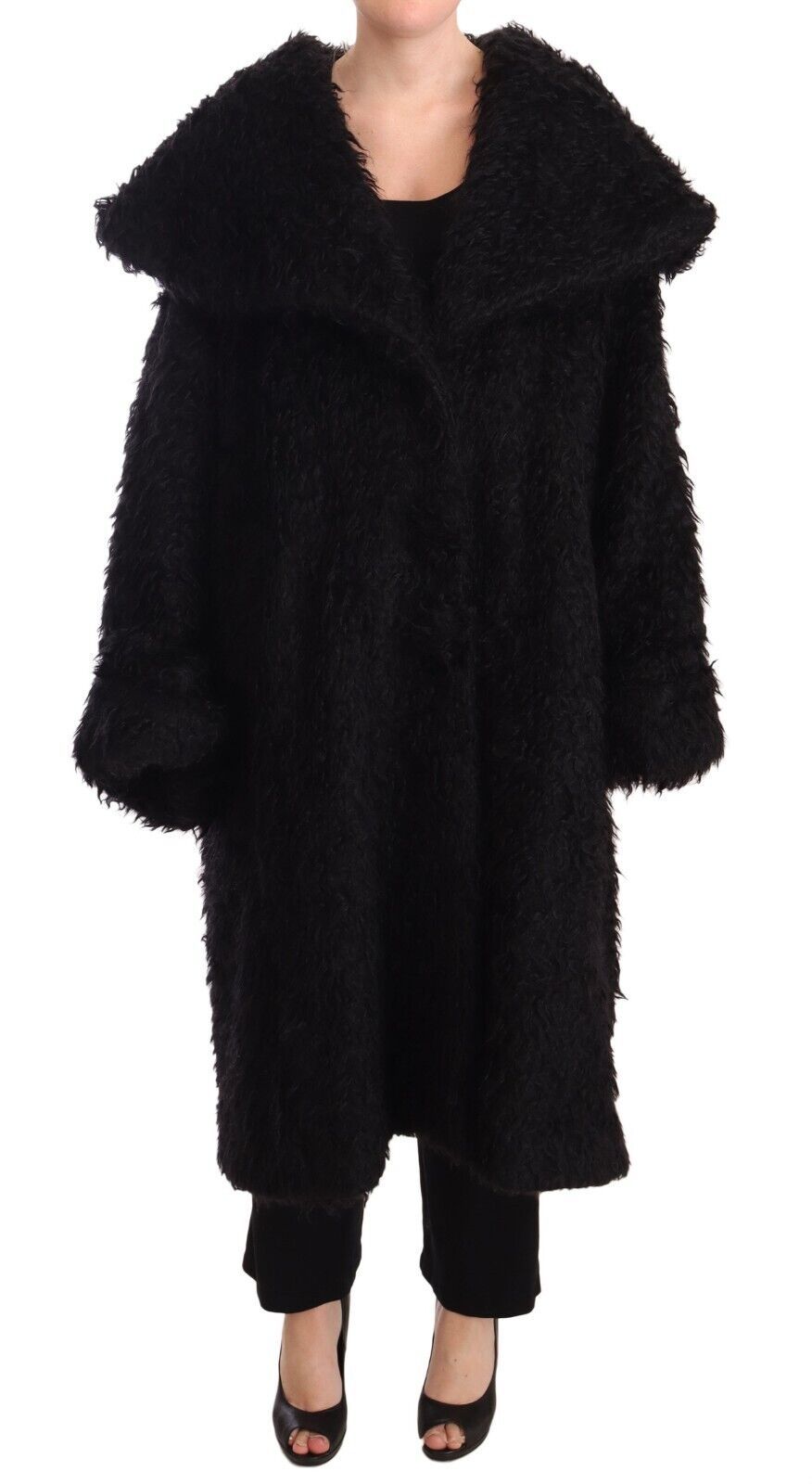 - Sleek Runway Fur Cape Trench Jacket