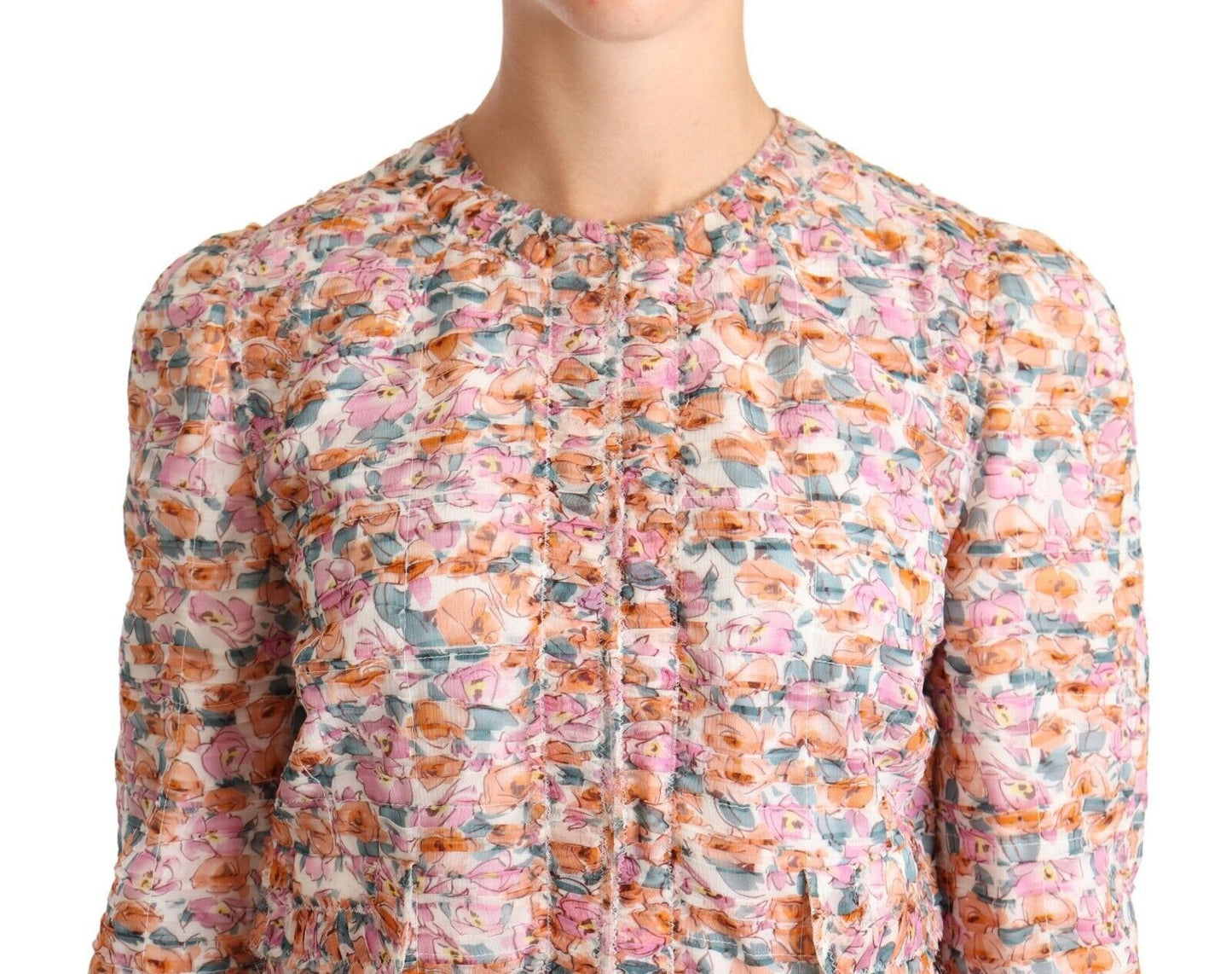 - Elegant Floral Silk Trench Coat