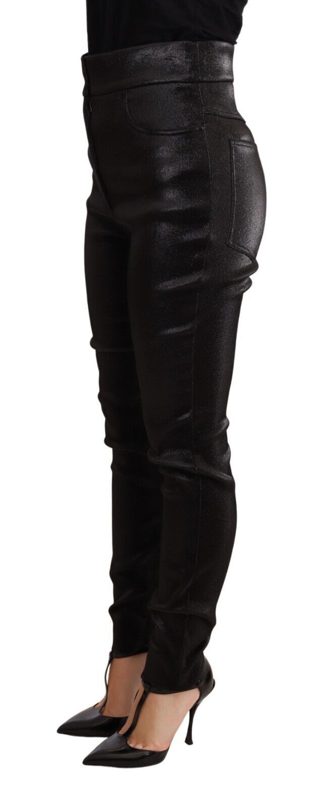 - Elegant Slim Fit Shimmer Cropped Pants