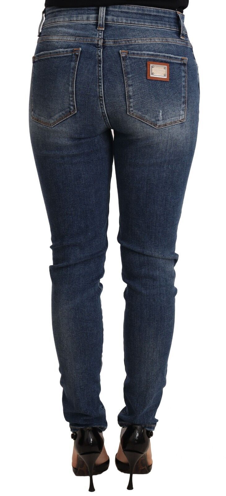 - Elegant Slim-Fit Distressed Skinny Jeans