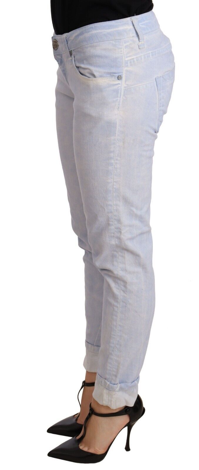 - Light Blue Cotton Push Up Denim Jeans