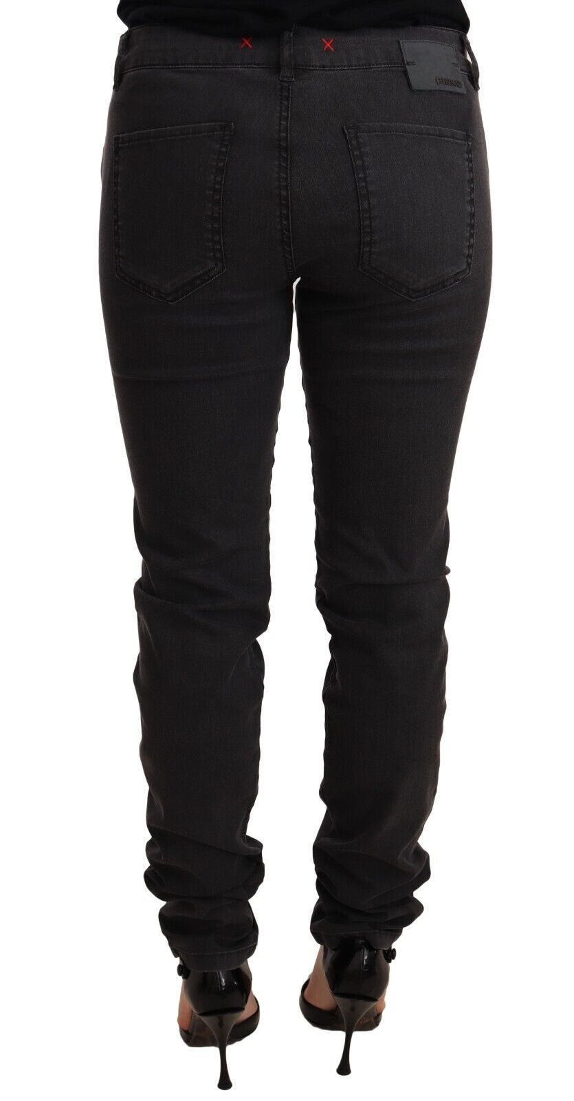 - Chic Mid Waist Skinny Black Denim