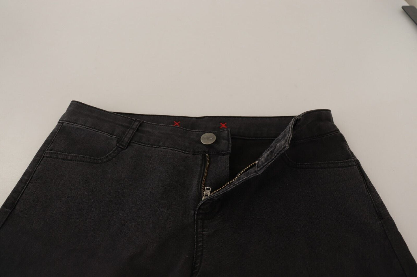 - Chic Mid Waist Skinny Black Denim