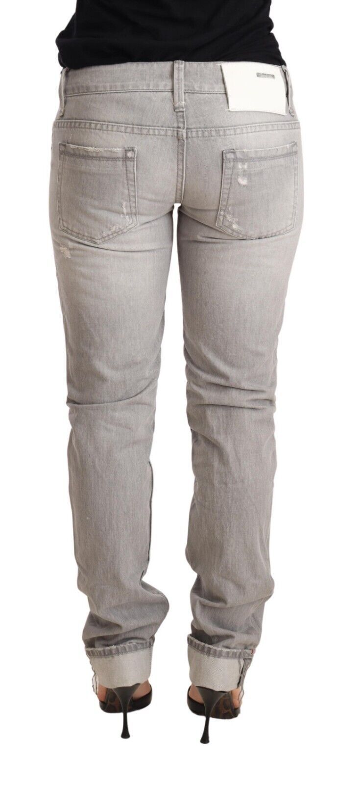 - Chic Slim Fit Tattered Gray Wash Jeans