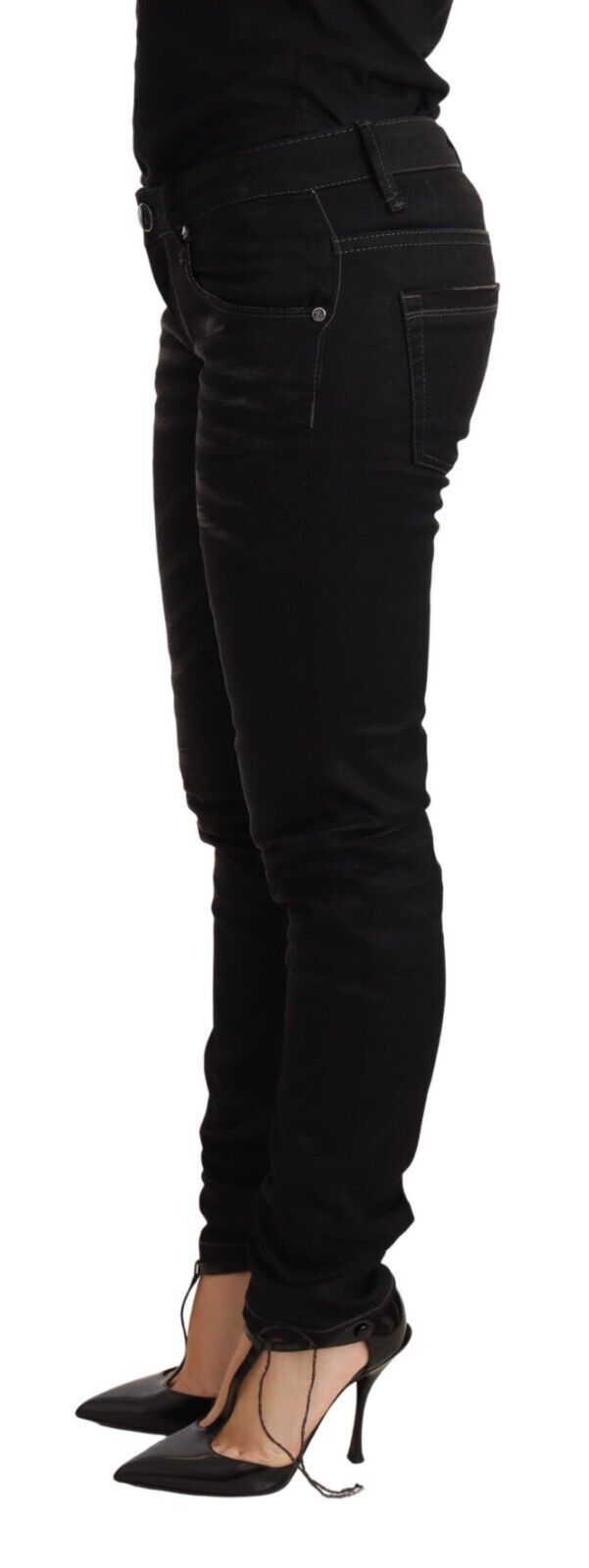 - Sleek Black Washed Skinny Jeans