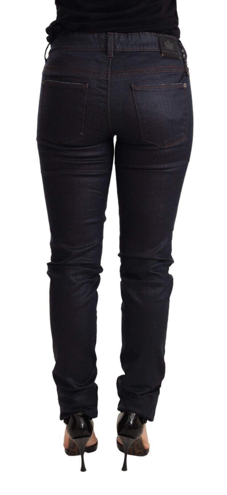 - Chic Dark Blue Low Waist Skinny Jeans