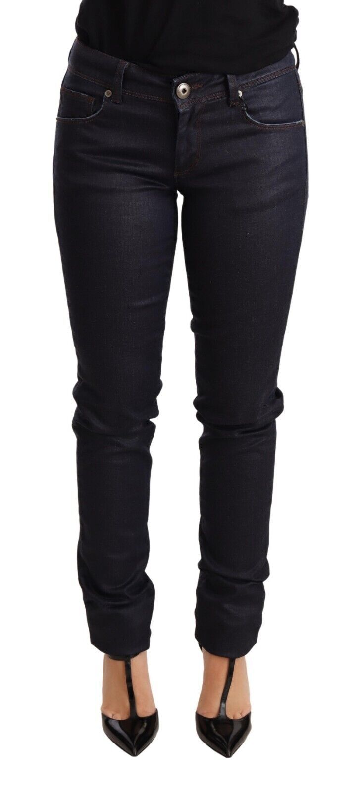 - Chic Dark Blue Low Waist Skinny Jeans