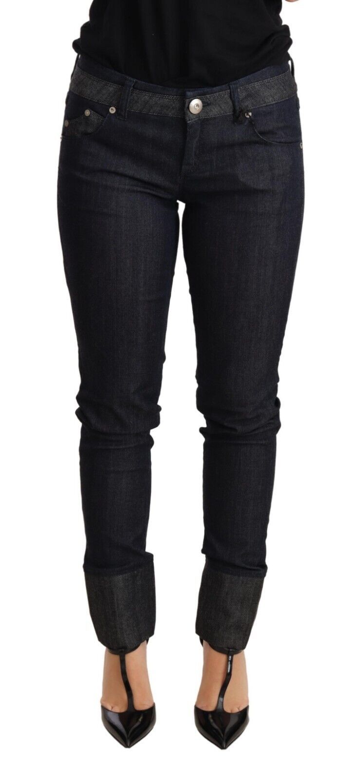 - Chic Dark Blue Skinny Trouser Jeans