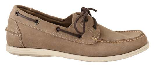 - Elegant Beige Suede Moccasins for the Discerning Gentleman