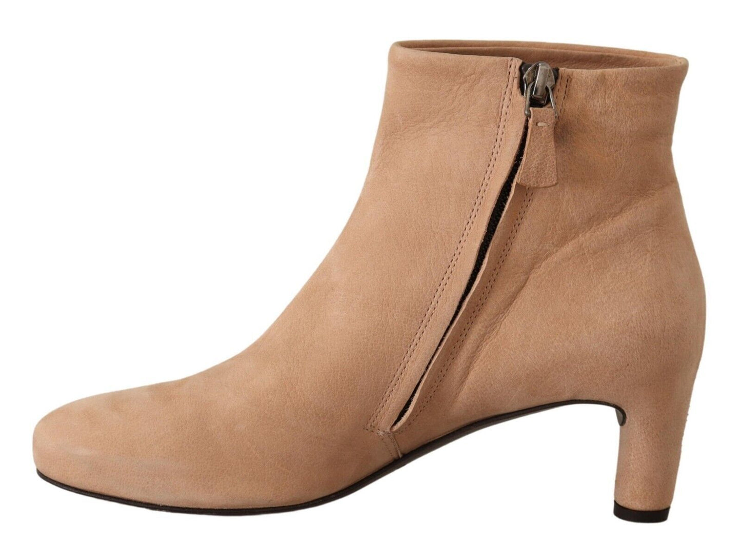 - Elegant Beige Leather Boots