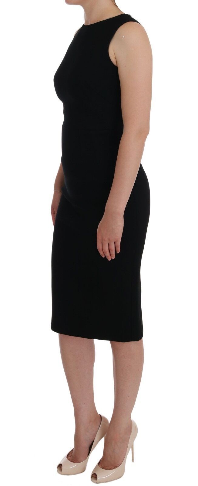 - Elegant Crystal Sheath Knee-Length Dress