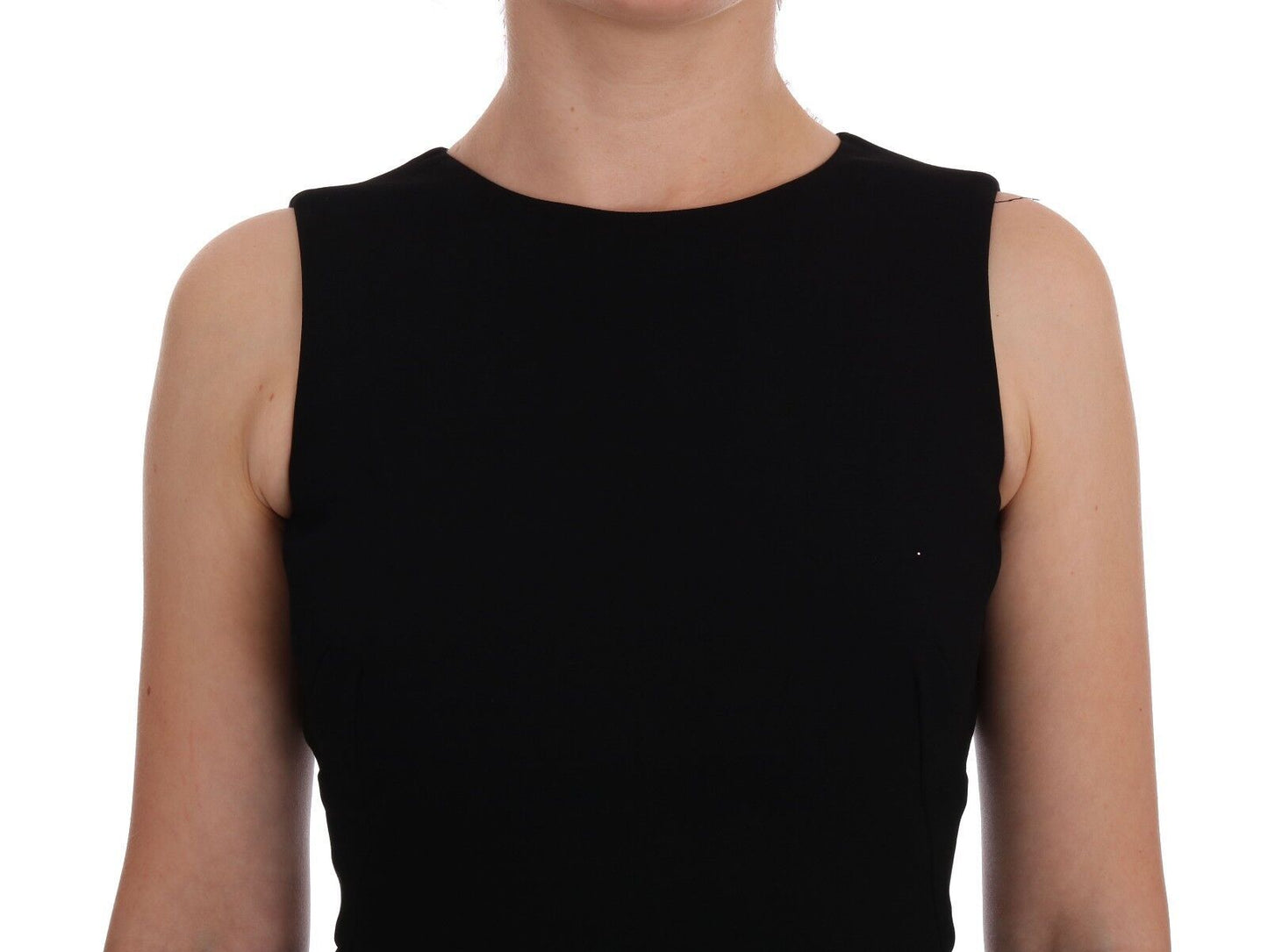 - Elegant Crystal Sheath Knee-Length Dress