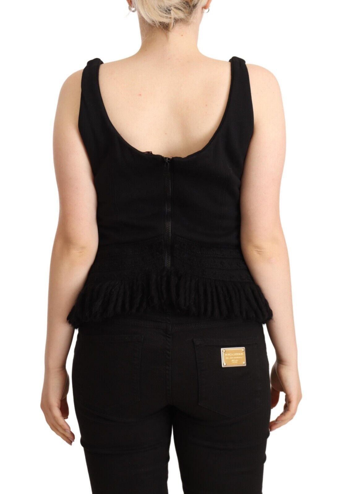 - Chic Sleeveless Designer Tank Top in Black