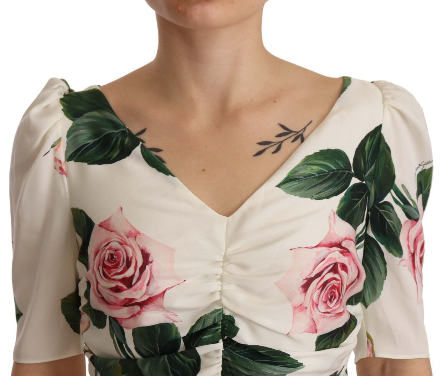- Elegant White Floral Sheath Dress