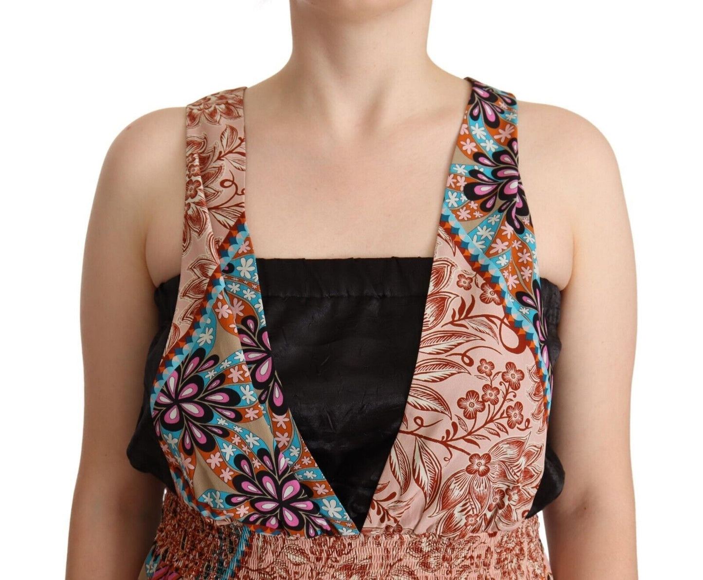 PINKO Multicolor Sleeveless V-Neck Jumpsuit