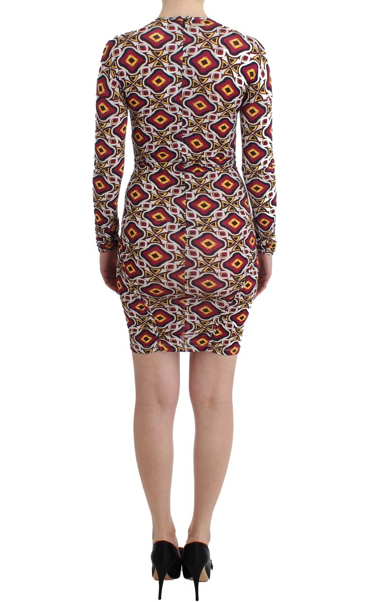 - Chic Multicolor Cocktail V-Neck Dress