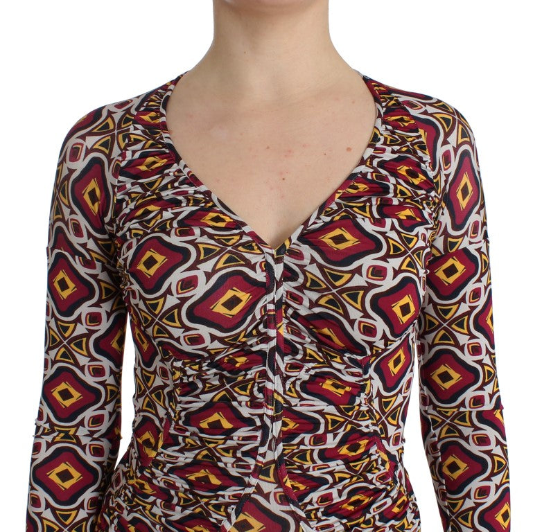 - Chic Multicolor Cocktail V-Neck Dress