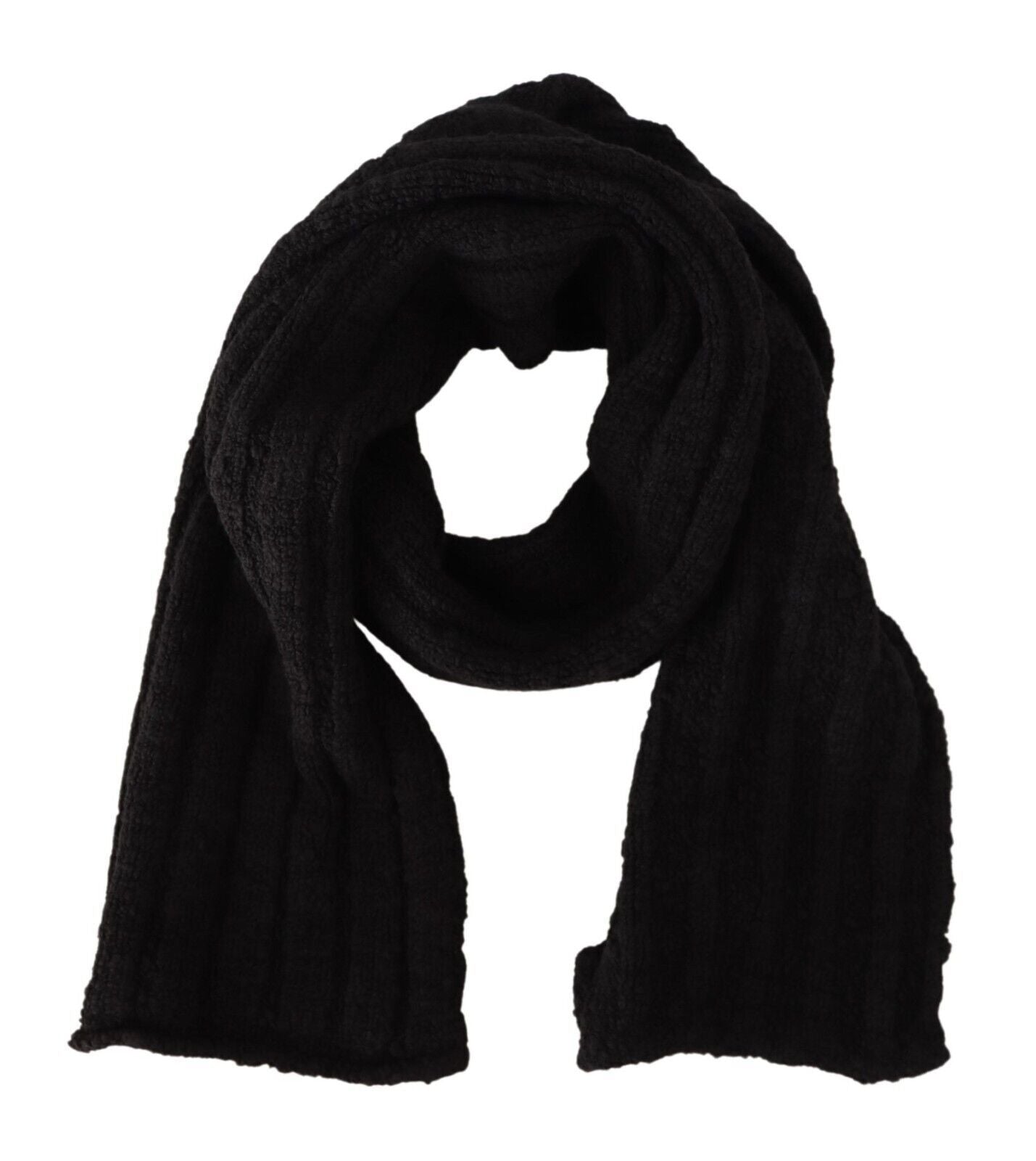 - Elegance Unleashed Black Wool Scarf