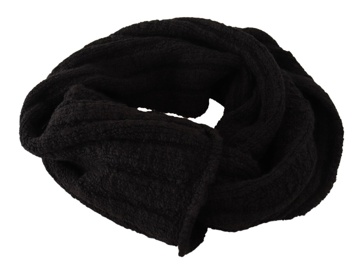 - Elegance Unleashed Black Wool Scarf