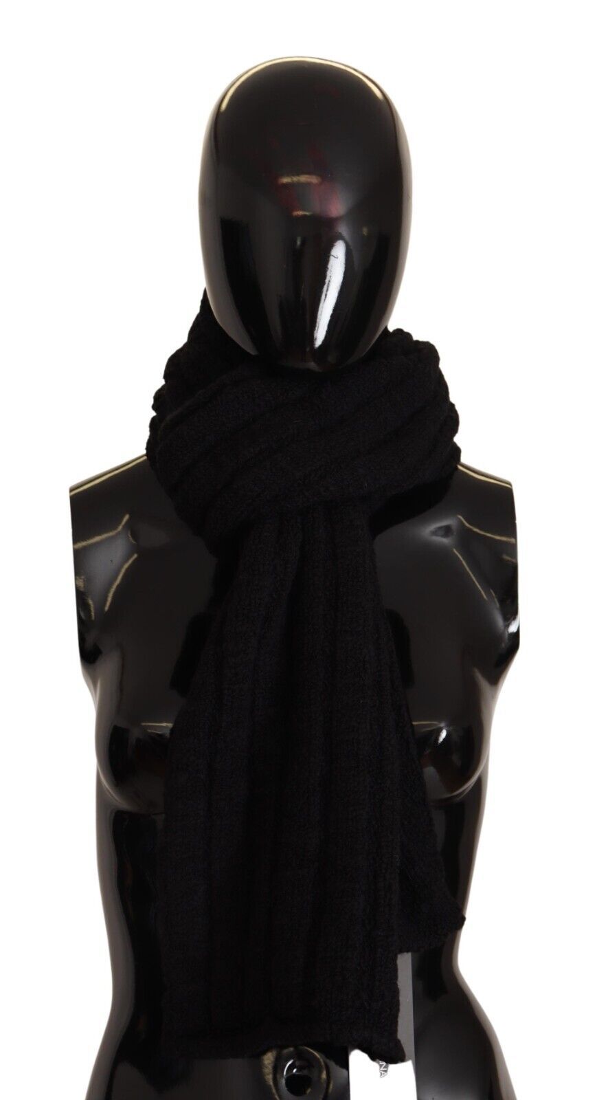 - Elegance Unleashed Black Wool Scarf