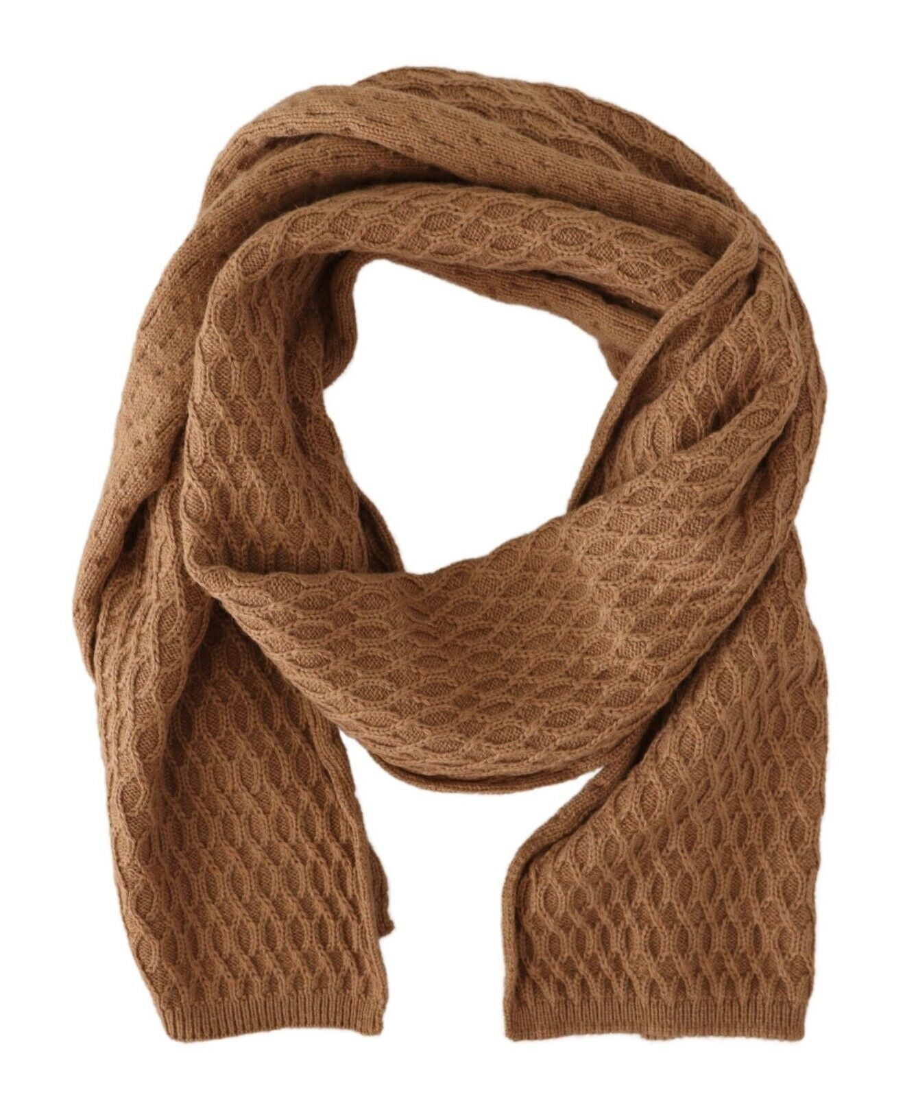 - Elegant Dark Brown Knitted Scarf
