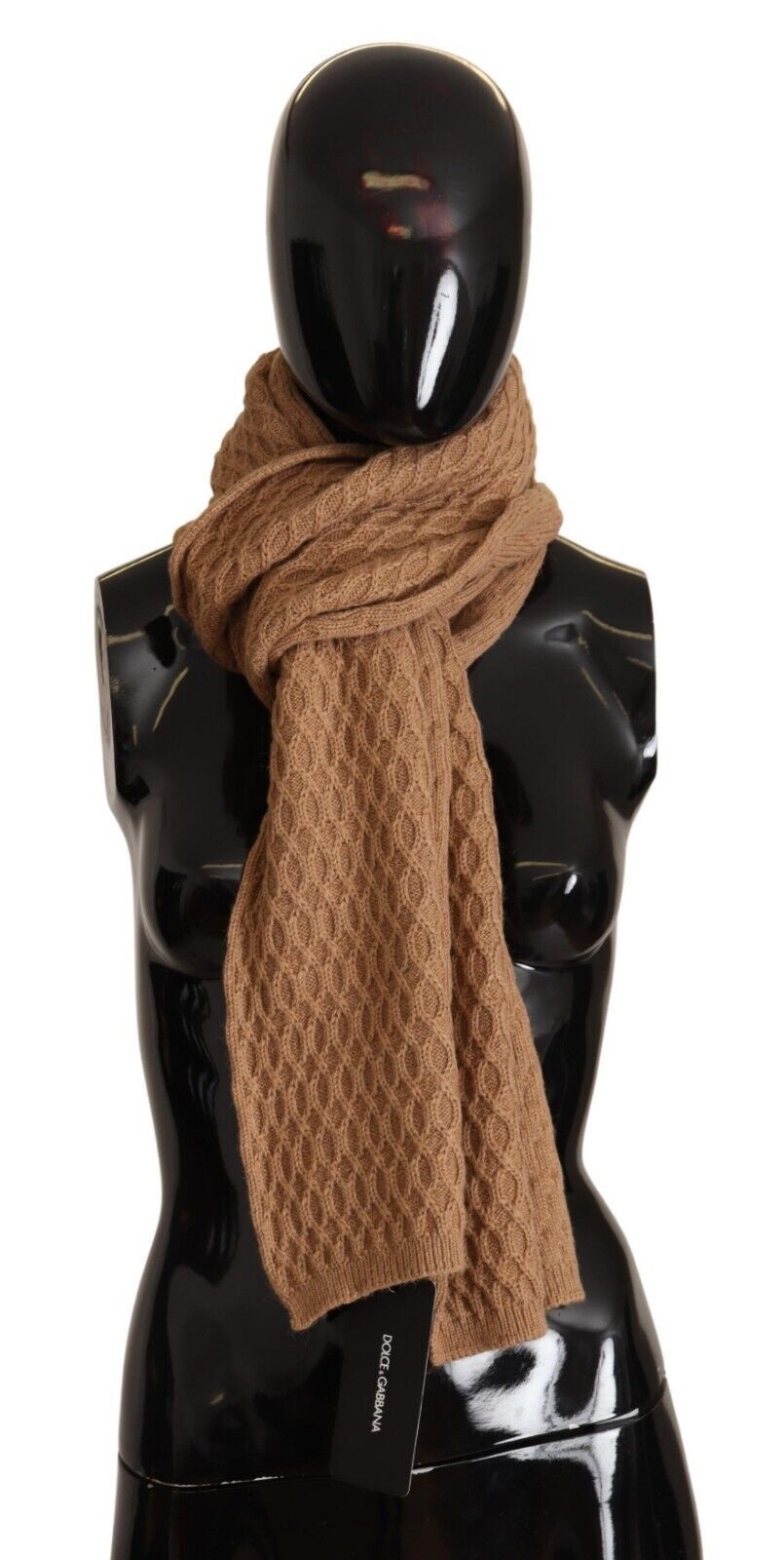 - Elegant Dark Brown Knitted Scarf