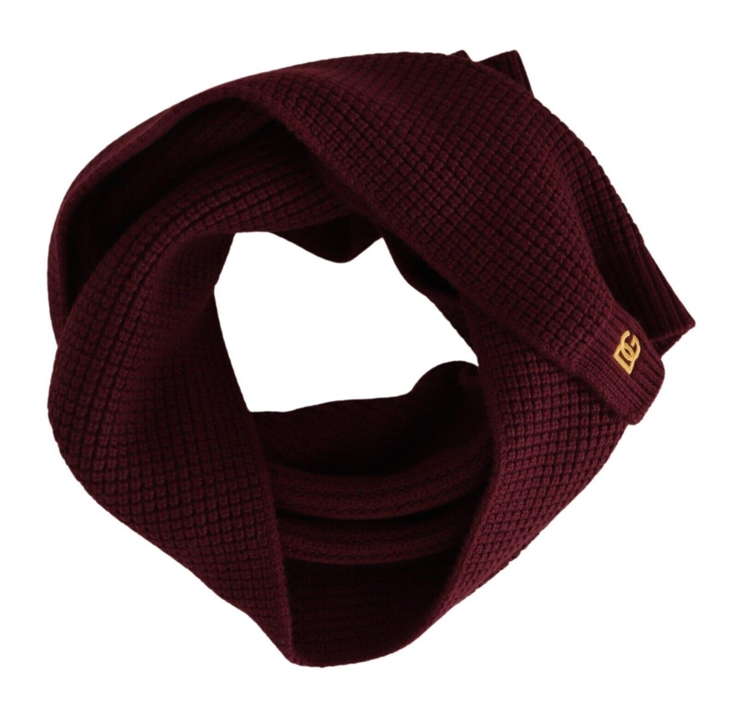 - Elegant Cashmere Knit Scarf in Dark Red