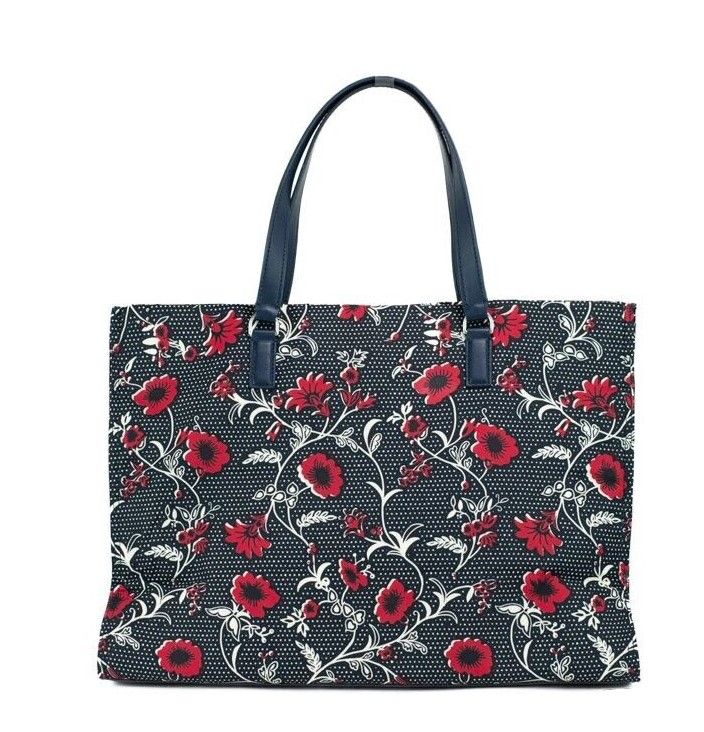 - Medium Nylon Retro Batik Print Shoulder Tote Handbag