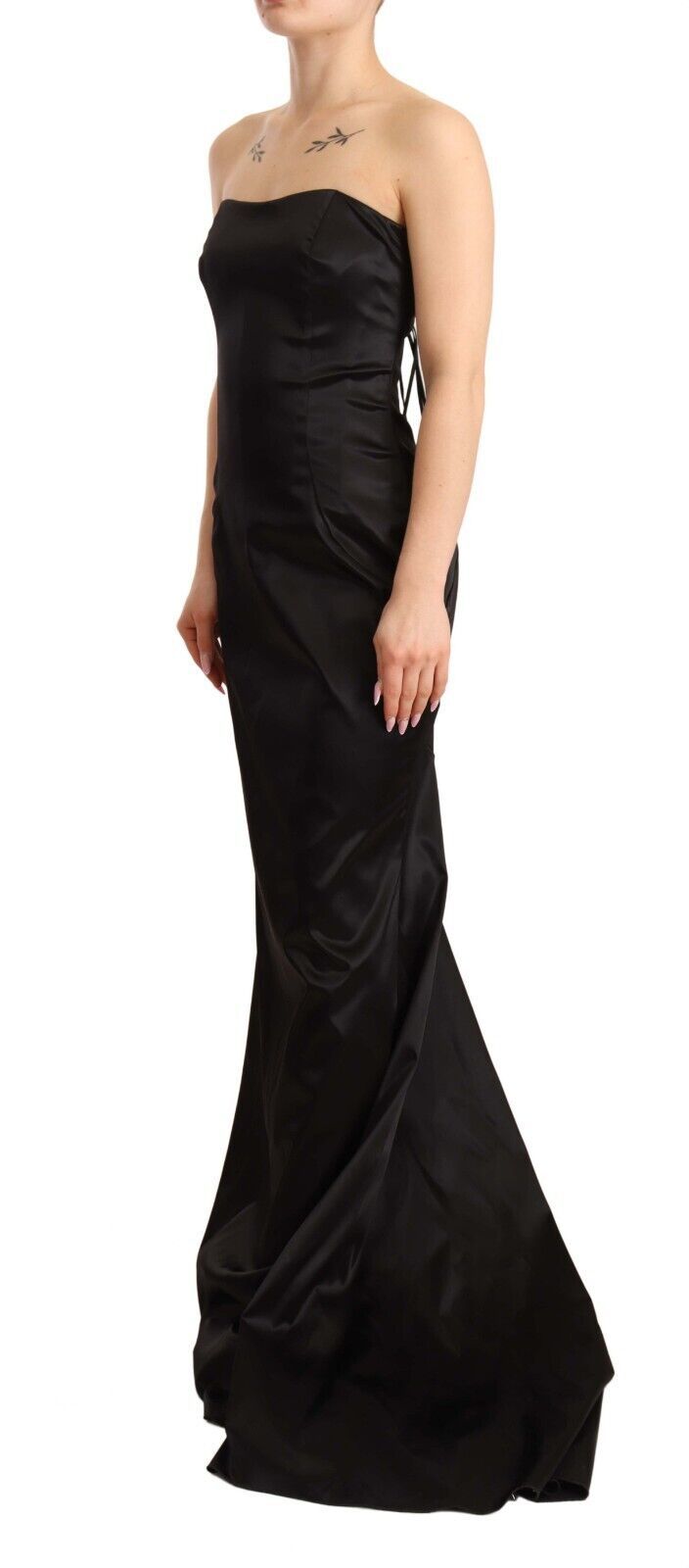 - Elegant Black Strapless Mermaid Dress