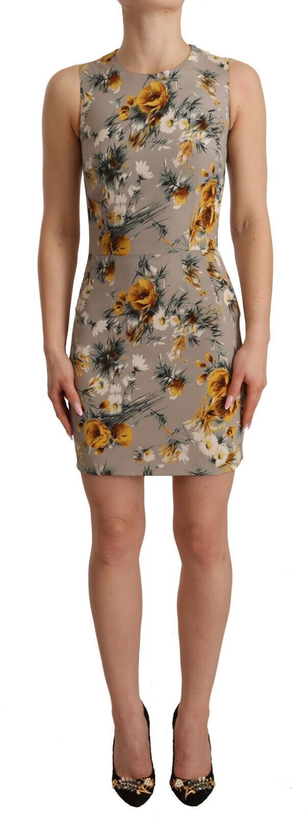 - Elegant Floral Sheath Mini Dress