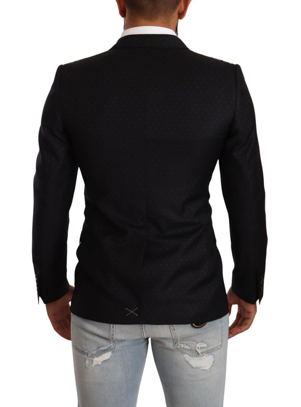- Elegant Black Dotted Formal Blazer