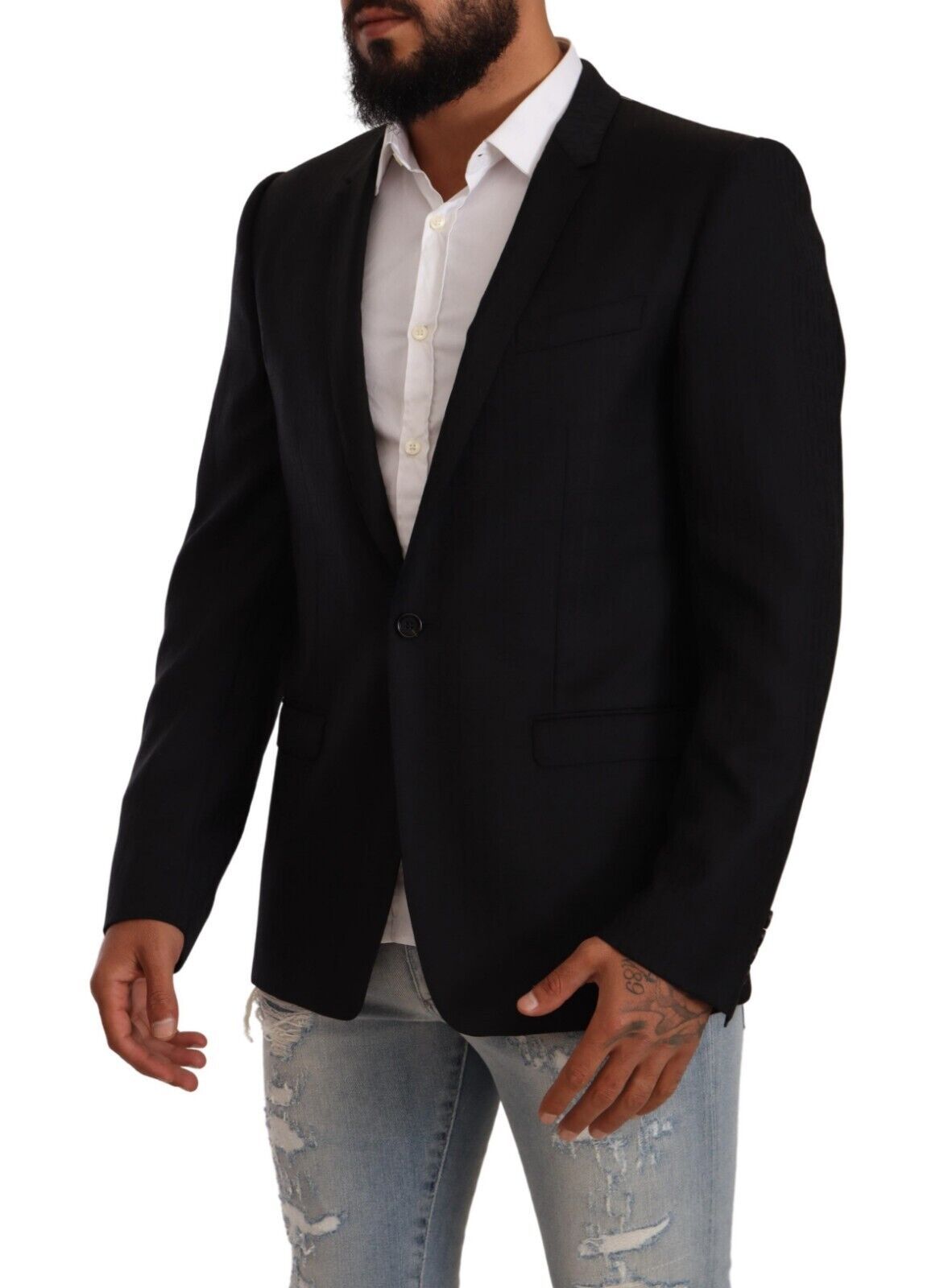 - Exclusive Black Virgin Wool Blazer
