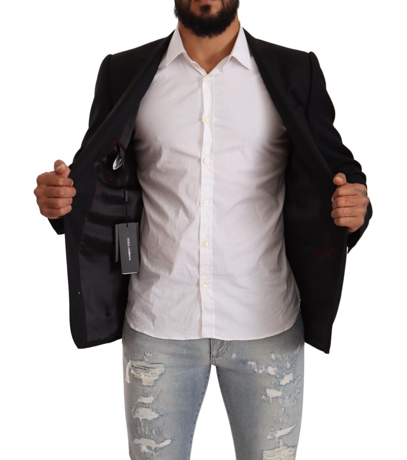 - Exclusive Black Virgin Wool Blazer