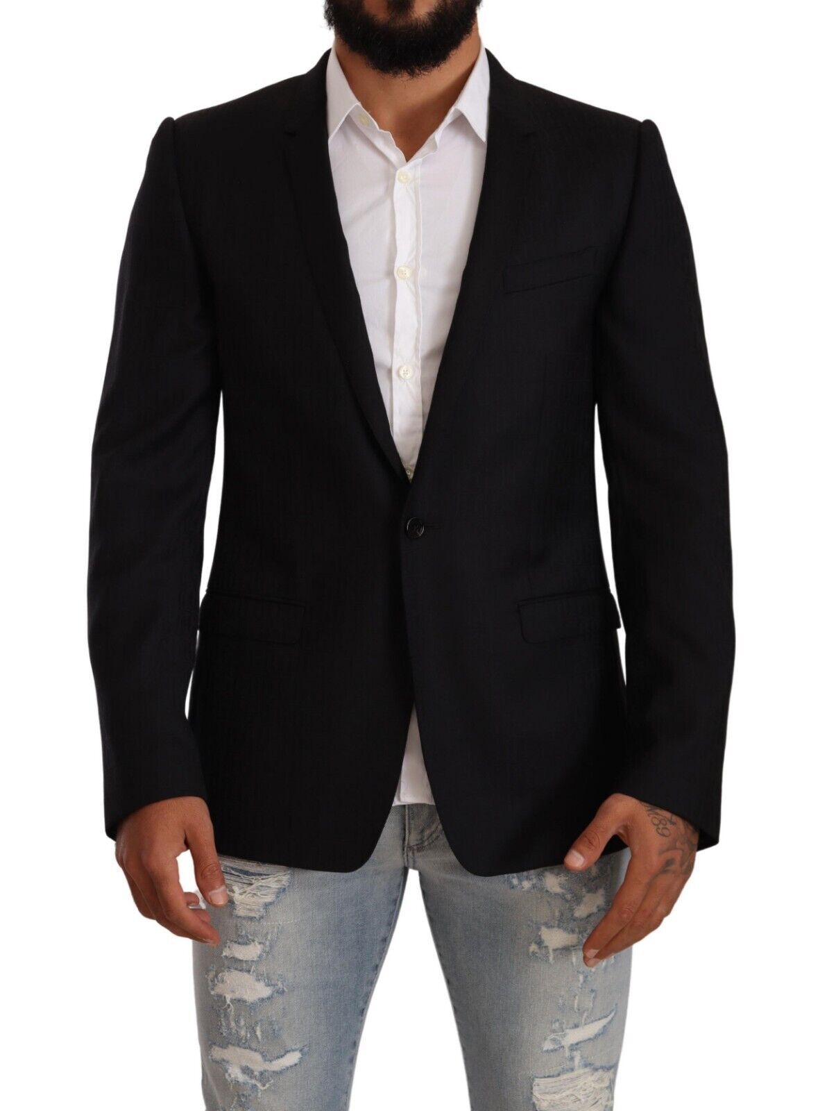 - Exclusive Black Virgin Wool Blazer