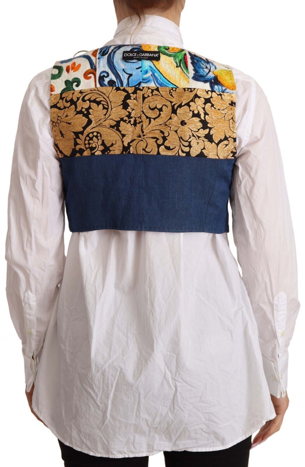 - Multicolor Cropped Vest Top with Button Accents